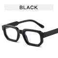 Retro black chunky square sunglasses with transparent blue light blocking lenses - Anti-Blue Light Plain Lens / Black Frame Anti-blue Light Lenses