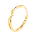 Minimalistischer S925 Sterlingsilber Ring mit vergoldetem Design und verstellbarer Form - Einstellbar Offen / Gold
