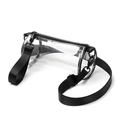 Dettaglio ravvicinato borsa a tracolla cilindrica in PVC trasparente con cinturino nero - 40 Seta (0.4mm) / Trasparente