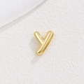 Detailed view of a golden polished balloon style letter Y pendant with a glossy finish - Letter Y / Gold