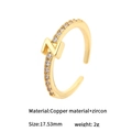 Adjustable 14K gold plated letter Z ring with sparkling zircon stones in copper - Letter Z