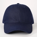 Detailed view of dark blue cotton baseball cap with six-panel design and reinforced stitching - One Size / Navy Blue