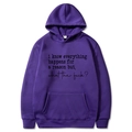Purple drawstring hoodie with slogan print and front pocket in a soft cotton blend - S / Top And Bottom / Purple