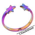 Anillo estrella ajustable colorido con acabado arcoíris e información de talla 1,7 cm - Arcoíris