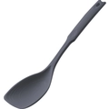 Gray heat-resistant nylon cooking spoon with measuring marks and anti-slip long handle - Dark Gray