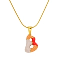 Colgante letra B de esmalte colorido en cadena de serpiente dorada para mujer estilo dopamina - Letra B(S640G-002-B)