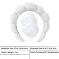 White microfiber sponge headband and wristbands set for skincare and washing face - 20-velvet White Headband + 1 Pair Of Wristbands