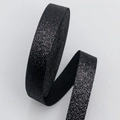 Zwart elastisch glitterlint met zilveren lovertjes voor DIY kerstcadeauverpakking - 1.5cm*10 Yards / Zwart