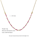 Detalles del collar de cuentas de 44+5cm con piedras rosas y blancas y cadena dorada - Estilo de empalme multicolor (MSNK0150)