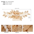 Pettine sposa con foglie dorate e perle, dimensioni 16,5 cm di larghezza e 6,5 cm altezza - Oro