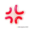 Funny red anime style vein emoji acrylic hair clip with a 5cm size for daily wear - Angry Face White (QT--CY106)