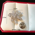 Geometric snowflake brooch with baguette zircons and 2.7cm butterfly pin clasp - C250-Snowflake Starburst
