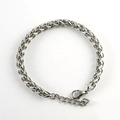 Bracciale da uomo in acciaio inossidabile argento con catena a spiga e chiusura a moschettone - 6.0mm*21cm / Color Acciaio