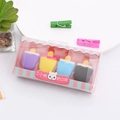 Cartoon ice cream popsicle shaped erasers set in purple yellow blue and black colors - Popsicle Series