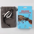 Shark-shaped guitar capo in black chrome finish with storage pouch and SC-4 packaging - Box with Velvet Bag / Gunmetal