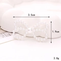 Accessorio fiocco di perla bianca dimensioni 3,5cm x 1,9cm e peso 3,8g per scarpe DIY - Fiocco Traforato (D2483) / Argento