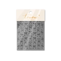 Embossed black bow nail stickers with artistic lettering for elegant nail art designs - MS658-Black Embossed Bow-knot