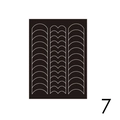 Japanese style white arc nail stencil stickers No. 7 on black card base for manicures - Pattern Seven