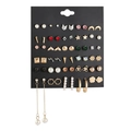 Set of 9 pairs minimalist gold earrings with pearls, rhinestones and heart shapes - E0658-1 / Stud Earrings Set