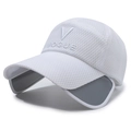 Gorra de béisbol blanca transpirable con visera retráctil y bordado de Vogue - Blanco