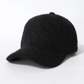 Dettaglio cappello baseball nero con trama in mohair e cuciture a 6 pannelli rifinite - Taglia unica / Nero