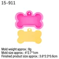 Stampo in silicone a osso di cane con foro e campione giallo, misura 4x2.7x1cm - Stile 1 (4*2.7*1cm) / Rosa