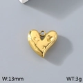 Golden irregular heart pendant with hammered texture and 13mm width for DIY jewelry - Style 2 Dotted (KLJ9181-Z) / Gold