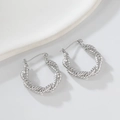 Orecchini a cerchio con nodo intrecciato in argento per donna in acciaio inossidabile - Color Acciaio