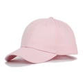 Classic light pink cotton ponytail baseball cap with adjustable six-panel design for women - One Size / Pink
