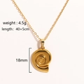 Goldene Edelstahl-Halskette mit Meerjungfrau-Muschel-Anhänger und 40+5 cm Kette - Spiralschnecke