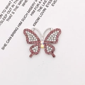 DIY butterfly alloy accessory with pink and white rhinestones on silver base - D1619 Full Diamond Butterfly - Purple