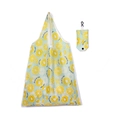 Foldable light blue shopping bag with lemon kiwi print and matching storage pouch - 16kg / 38*58cm / Fruit Slice (XC-01)