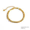 Bracciale a catena piatta oro con estensione regolabile 19,5 cm più 5 cm e ciondolo - SL41018 Catena Cubana Piatta