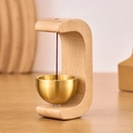 Timbre magnético de madera de haya en forma de C con campana de latón colgante para entrada - Forma C Magnética / Madera de haya