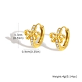 Goldene Schmetterling Ohrringe aus Edelstahl mit weißen Zirkonia für Damen, 1.3cm - Schleife
