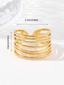 Minimalist gold-plated multilayer woven open ring with 1.7cm inner diameter size - Adjustable Open / Gold Multi-layer Thin Rings (W097-1)