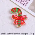Harz-Zuckerstange DIY-Zubehör mit roter Schleife und Glitzer, 25mm*21mm für Bastelsets - Zuckerstange