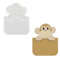 Macro view of monkey animal basket silicone mold with finished resin piece dimensions - Monkey Plate Mold