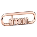 Rose gold connector link for bracelets featuring decorative openwork dream lettering - LJQ23-Dream Alphabet Charm-Rose Gold