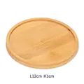 Round bamboo coaster tray 12cm diameter with natural wood grain for DIY crafts - Outer Diameter 12cm Inner Diameter 11cm