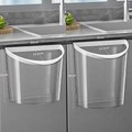 Set of 2 wall-mounted transparent PET kitchen trash bins in medium and large sizes - Medium + Large Combination / Clear