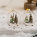 Lichtgevende 8cm kerstbal van glas met Xmas-beeldjes en sneeuwdecoratie - Ronde Jongen En Meisje Willekeurige Stijl
