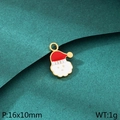 Weihnachtsmann-Anhänger aus Emaille in Rot und Weiß mit 16x10mm Vergoldung für DIY - Weihnachtsmann Profil Avatar Stil (KLJ10441-ZLA)