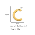 Ciondolo lettera C in acciaio inossidabile dorato per gioielli DIY, 12mm x 9mm, foro 1mm - Lettera C / Oro