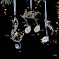 Transparent acrylic music note Christmas ornaments with gold glitter and ribbon - 3-Piece Musical Note Set
