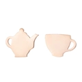 Asymmetric rose gold teapot and teacup stud earrings for women with a polished finish - Rose Gold