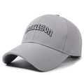 Berretto da baseball grigio da uomo con ricamo 3D gotico nero e visiera curva classica - Grigio