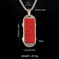 Collana skateboard cuore hip hop in lega rossa e acciaio inossidabile con incisione Love - Rosso