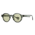 Gafas de sol poligonales retro con montura jaspeada verde y cristales verdes - Montura Gris Verde