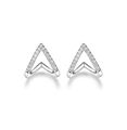 Elegant V-shaped S925 sterling silver stud earrings featuring brilliant micro-set zircon - Style 2